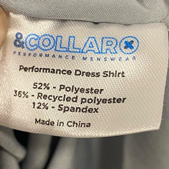 &COLLAR Men's Salton Classic Slim STAIN RESISTANT Button Down Dress Shirt XL NEW - Picture 5 of 6